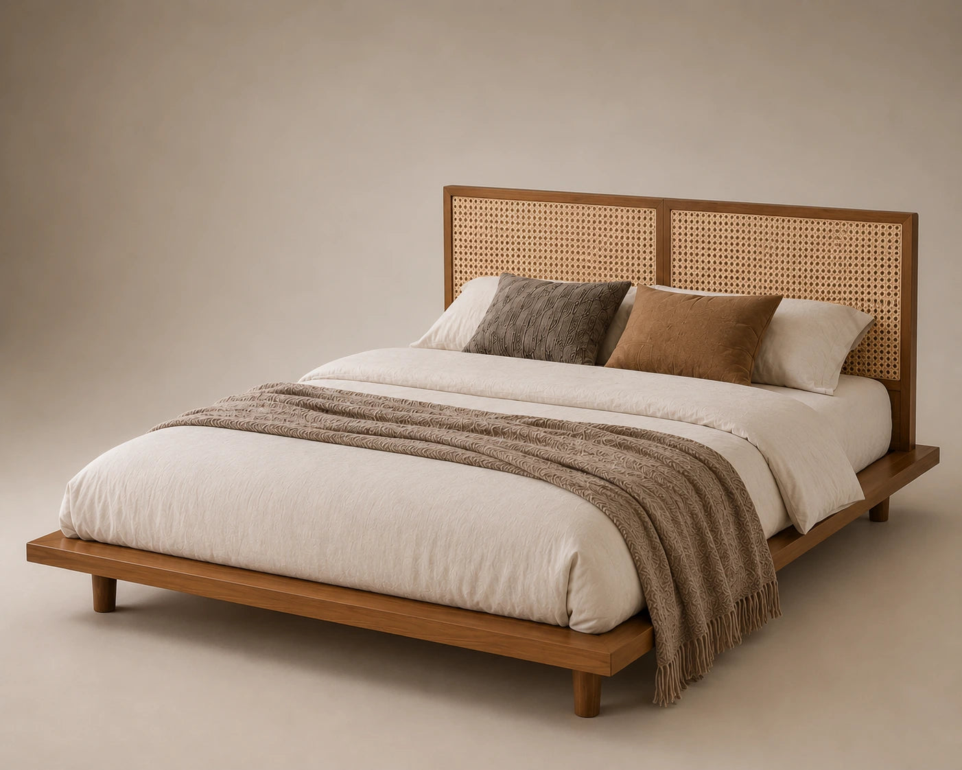 Marlow Bed - Walnut Wheat