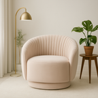 Ava Pleated Velvet Lounge Chair – Blush Pink