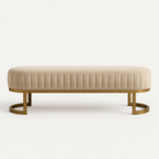 Verona Curved Base Upholstered Bench – Champagne Velvet