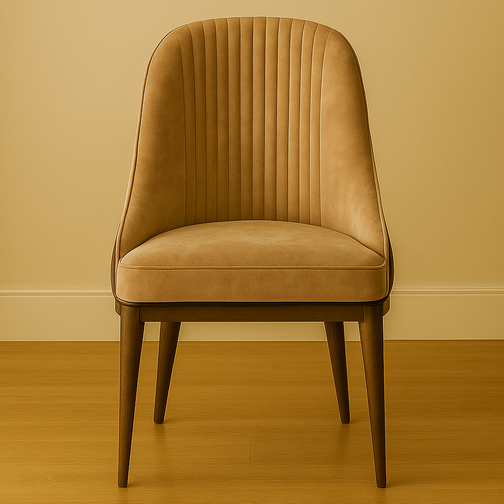 Hexa Luxe Dining Set – Gloss Honey Oak Top with Geometric Gold Base & Velvet Chairs