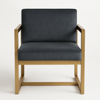Alto Luxe Lounge Chair – Matte Gold Frame with Charcoal Upholstery