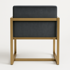 Alto Luxe Lounge Chair – Matte Gold Frame with Charcoal Upholstery