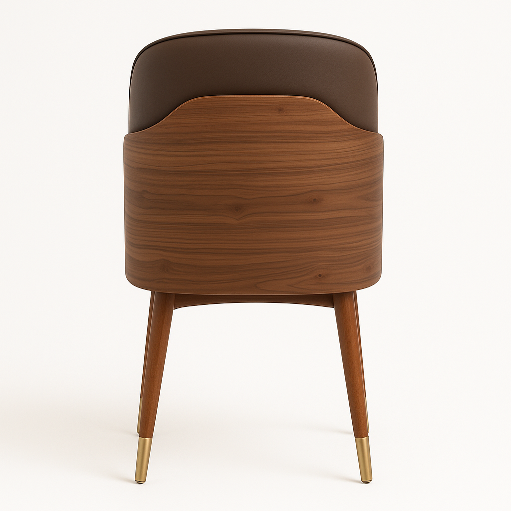 Aurelia Luxe Accent Chair – Walnut & Mocha Leather