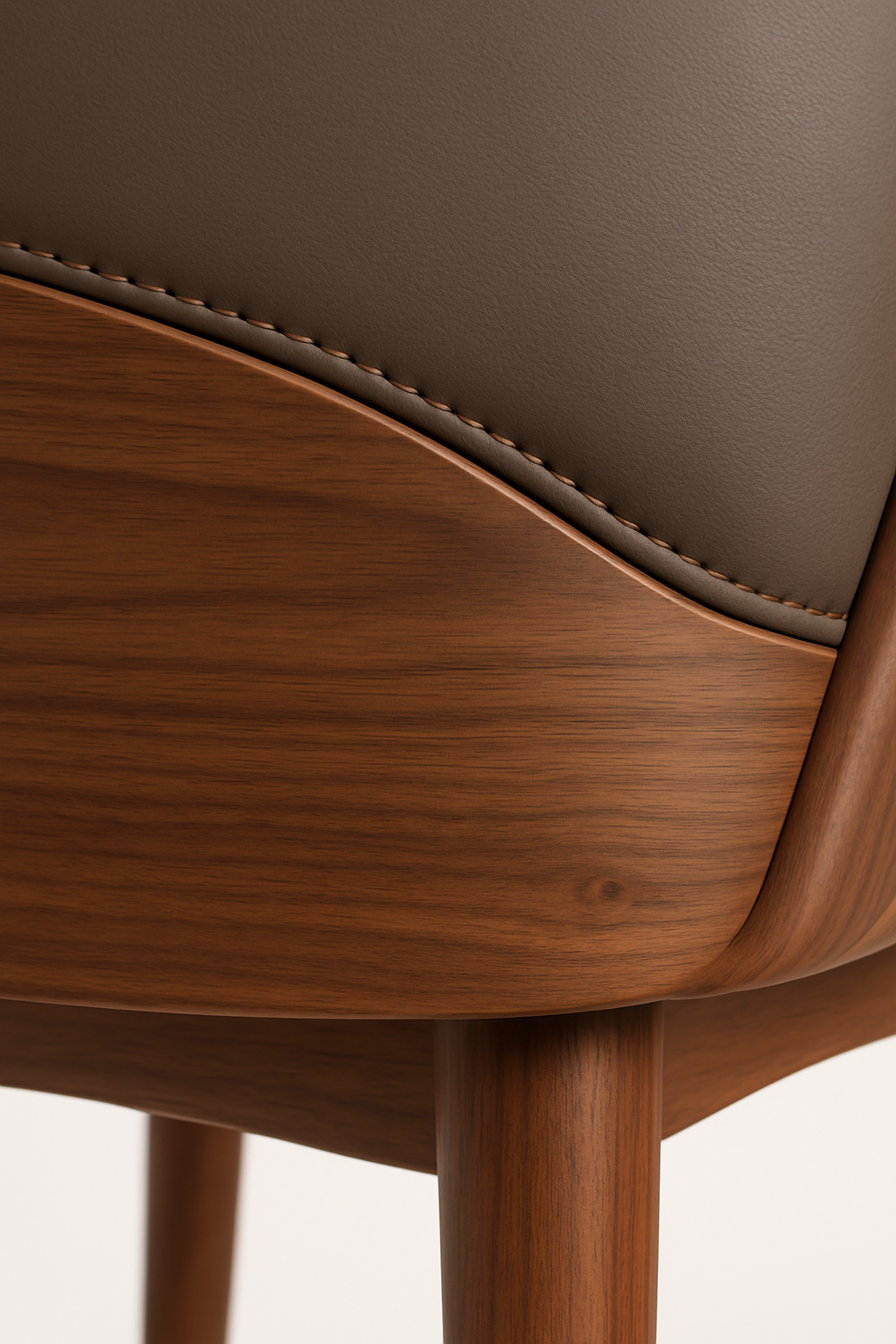 Aurelia Luxe Accent Chair – Walnut & Mocha Leather
