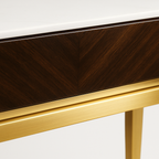Winston Wooden Console Table with Brass Trim & Mirror