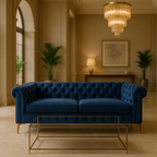 Windsor Tufted Velvet Sofa – Midnight Blue