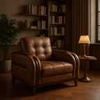 Regent Tufted Club Chair – Chestnut Faux Leather