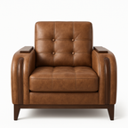 Regent Tufted Club Chair – Chestnut Faux Leather