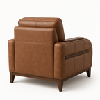 Regent Tufted Club Chair – Chestnut Faux Leather