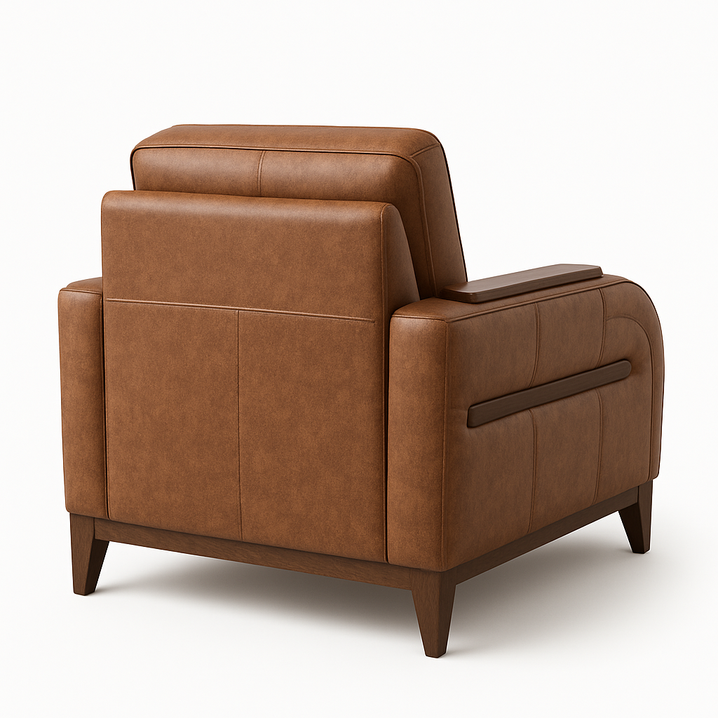 Regent Tufted Club Chair – Chestnut Faux Leather