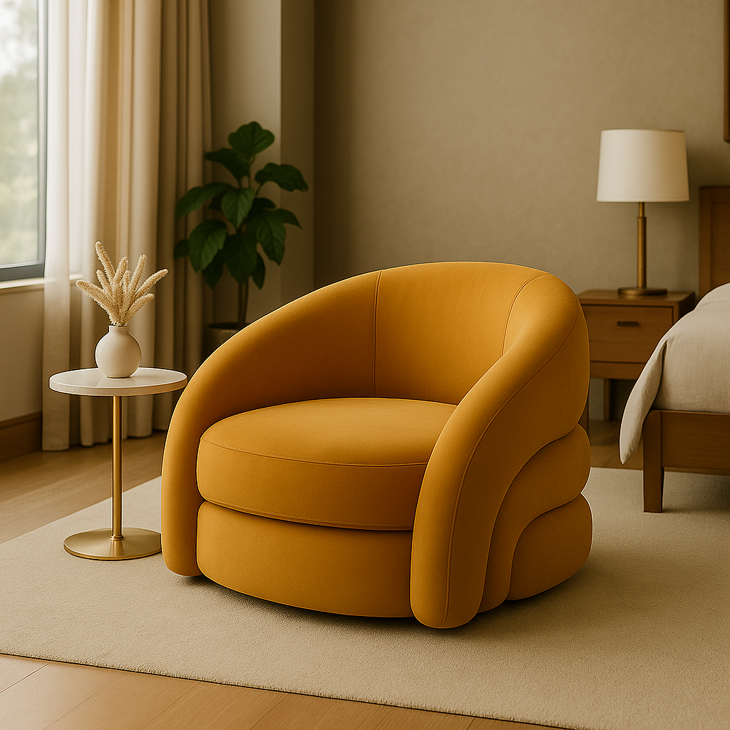 Solis Curved Velvet Lounge Chairs – Set of 2