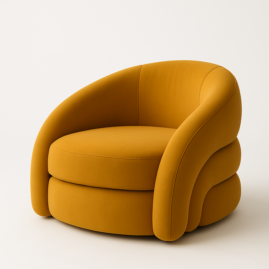 Solis Curved Velvet Lounge Chairs – Set of 2