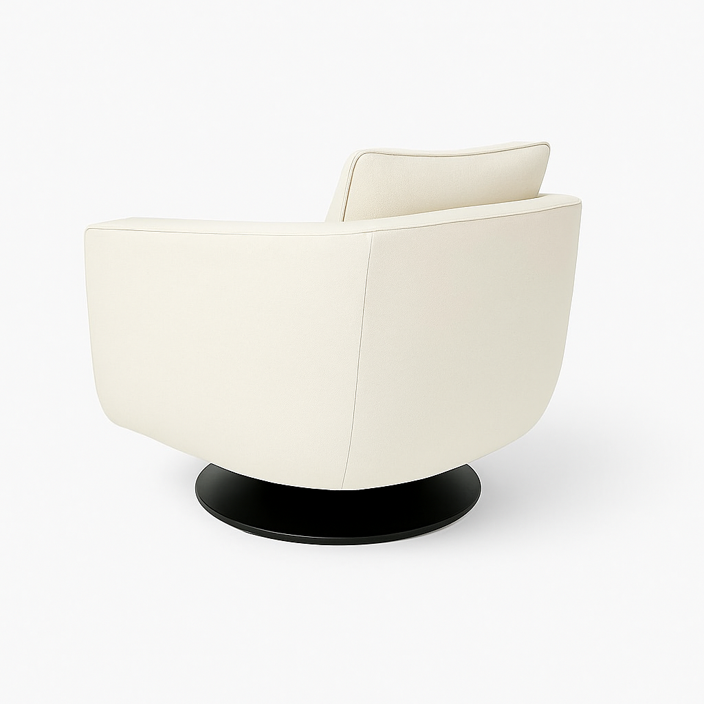 Aera Swivel Lounge Chair – Cream Fabric