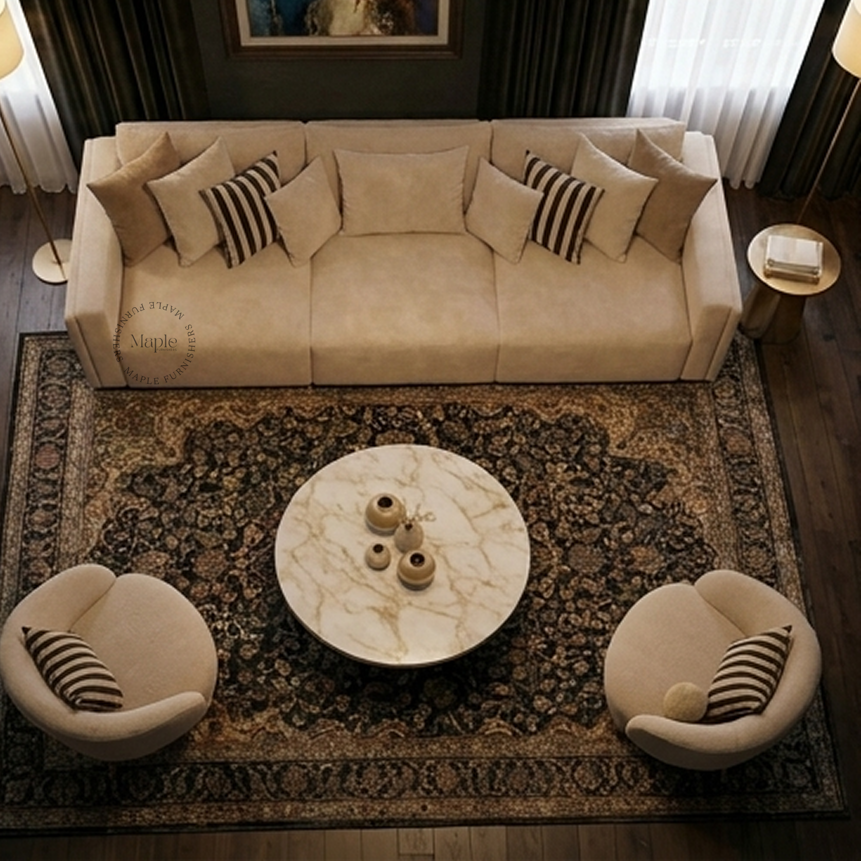 Elysian Marble Living Room Set