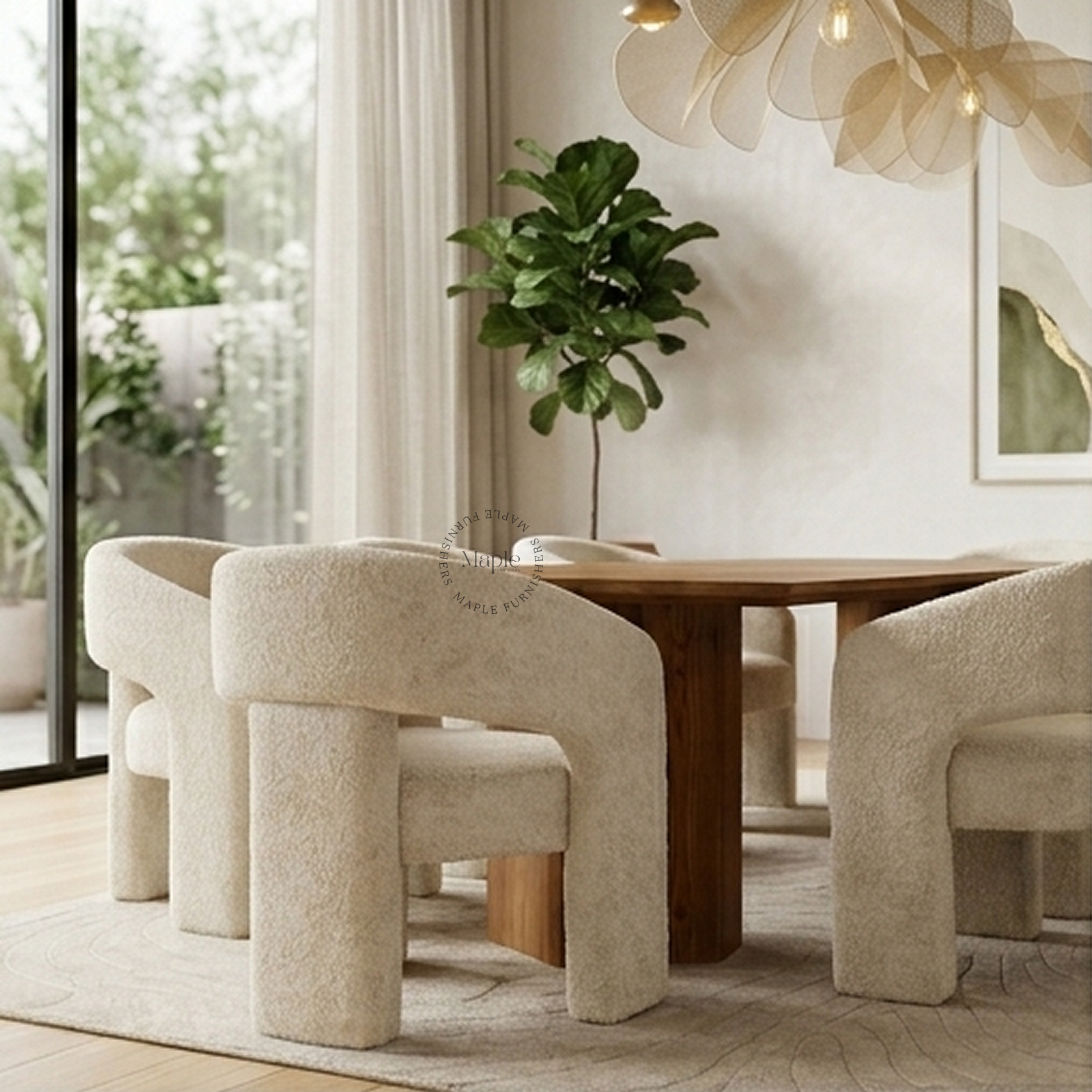 Monolith Bouclé Dining Set