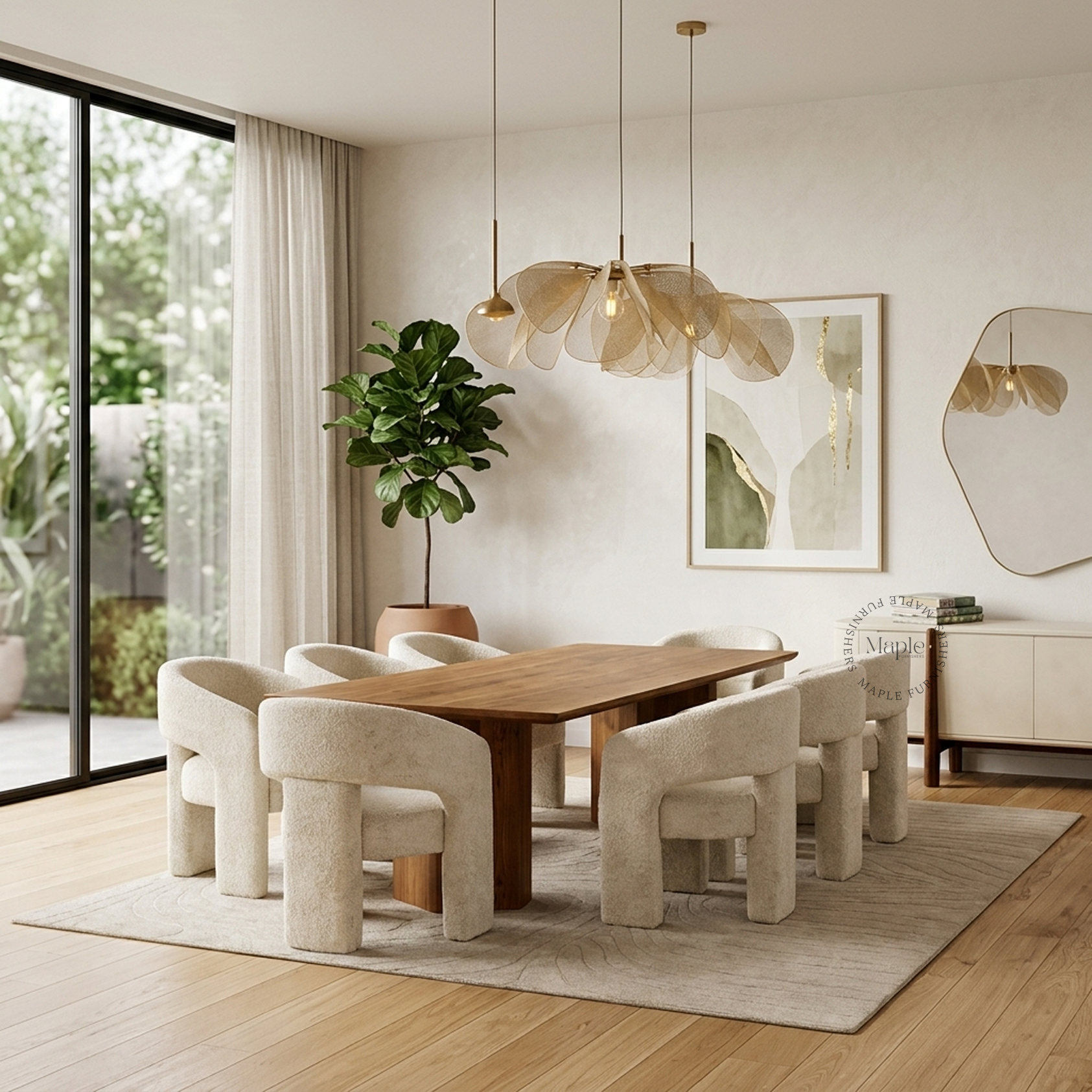 Monolith Bouclé Dining Set