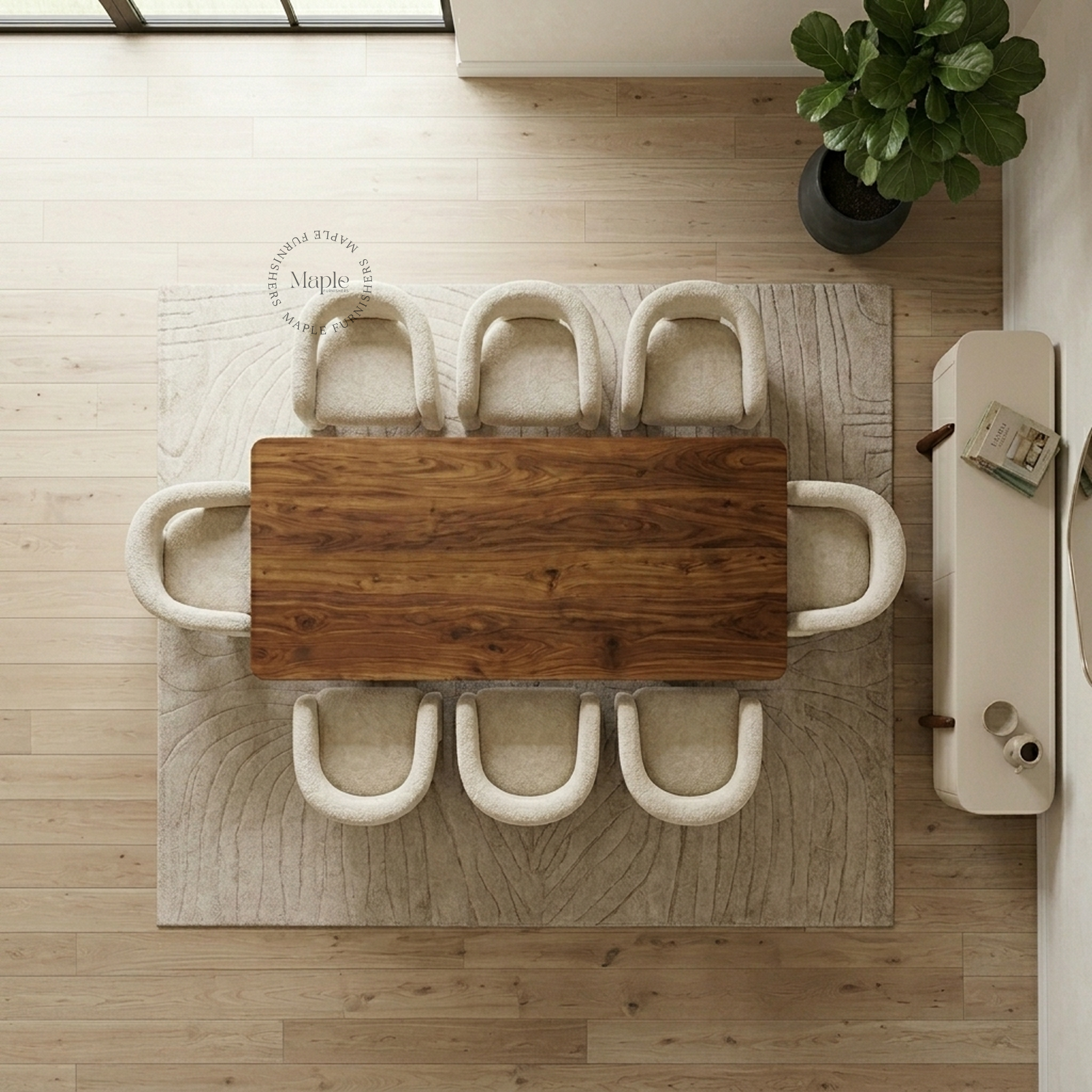 Monolith Bouclé Dining Set