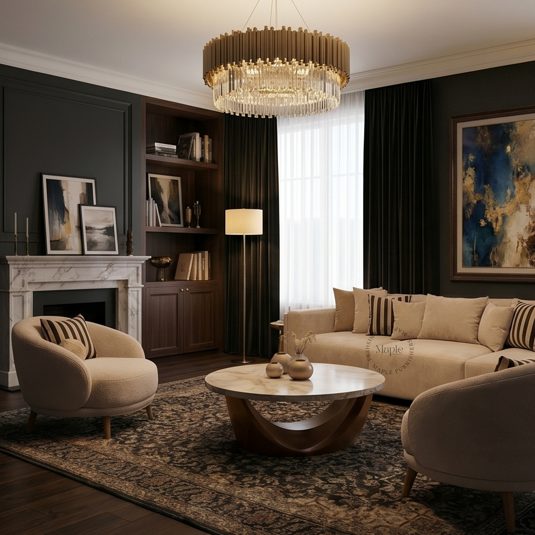 Elysian Marble Living Room Set