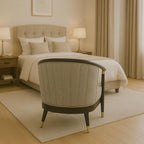 Lira Barrel Accent Chair – Charcoal & Gold Finish